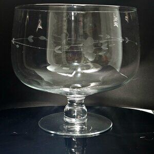 Princess House Heritage Pedastal Serving Bowl 8.5" salad parfait etched floral c